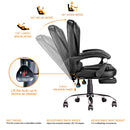 Office Swivel Chair Ergonomic Executive Game Chair Computer Chair w/Footrest High Back Adjustable Height&Angle Black/Cafe/Amber