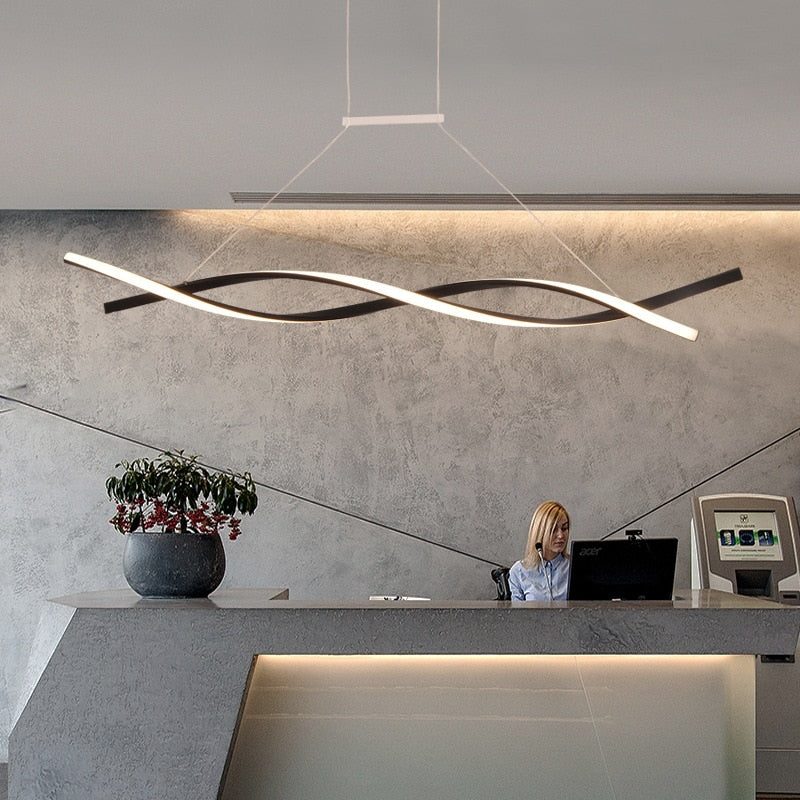 NEO Gleam Mattschwarzer oder grauer minimalistischer moderner LED-Kronleuchter für Wohnzimmer, Esszimmer, Küche, Raum, Kronleuchter zur Oberflächenmontage