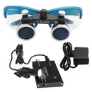 Dental Loupes Dental Magnifier Dental Lab Medical Loupes Magnification Binocular 2.5/3.5x420 Headlight Headlamp 5W Set Metal Box