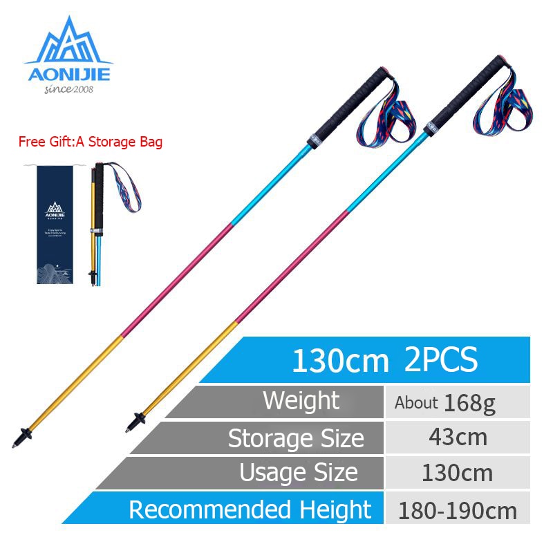 AONIJIE E4201 Z-Pole Folding Ultralight Quick Lock Trekking Poles Hiking Pole  Race Running Walking Stick Carbon Fiber