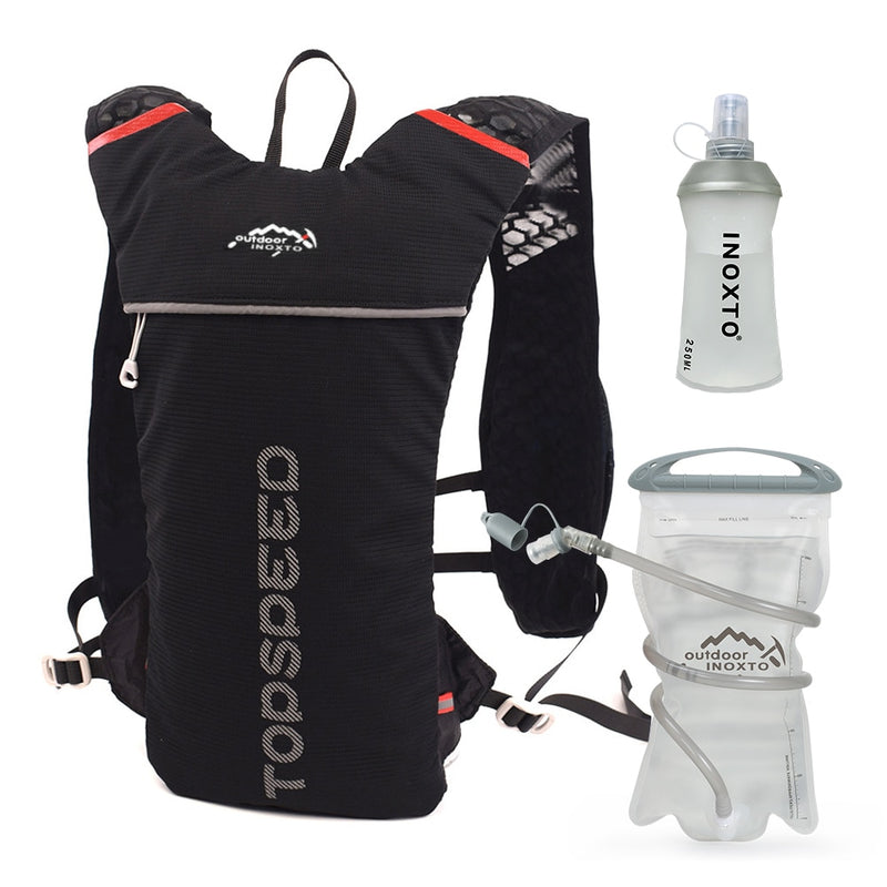 Trail Running-5L Ultralight backpack, hydration jogging vest, Marathon, bicycle, water bottle 250ml 500ml