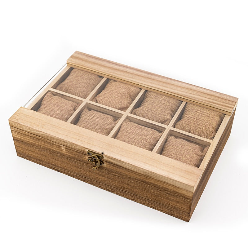 BOBO BIRD Wood Wrist Watch Display Box Organizer Storage Box Watches Holder Jewelry Display Case with pillows without watches