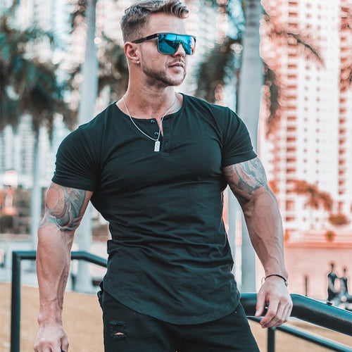 Neue Männer T-Shirt Baumwolle Kurzarm Unterhemd Männer Solide Herren T Tops Sommer Marke Kleidung Bodybuilding Fitness T Shirt Homme