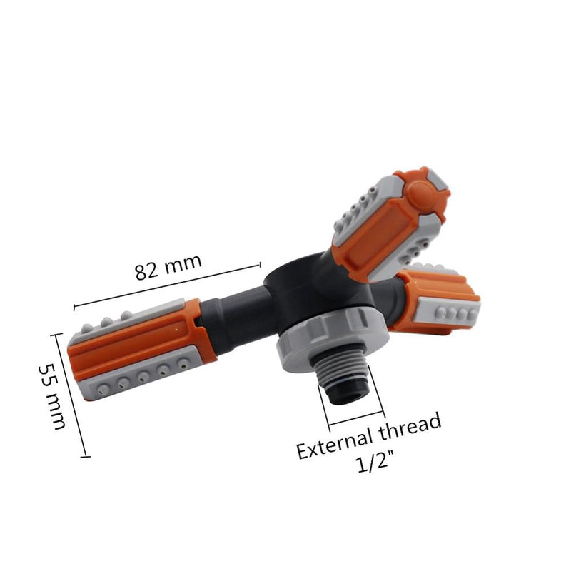 Einstellbare 360-Grad-3-Arm-Rotationssprinkler Gras Rasen Automatische Bewässerungsdüsen Garten Landwirtschaft Bewässerungsgerät