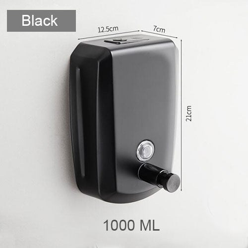 500/800/1000/1200 ml Soap Dispenser Wall Mount Black 304 Stainless Steel Soap Dispensers Leakproof Bathroom Soap Pump