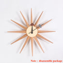 Quiet Round Ball Wood Wall Clock Home Decor Modern Design 3D Clocks for Living Room Decoration Accessories with Import Movement