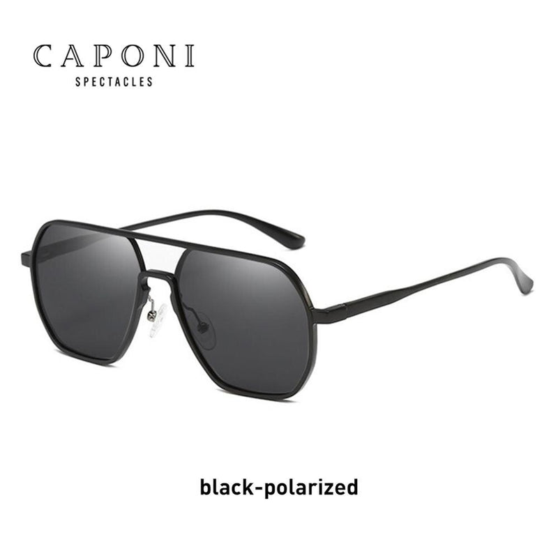 CAPONI Men Sunglasses Photochromic Polarized Sun Glasses Eye Protection Anti UV Ray Fashion Retro Eyewear gafas de sol BS8692