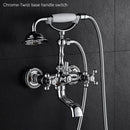 Luxury Crystal Handle Bathtub Gold Brass Faucet with Hand Shower Telephone Type Bath Faucets Sets Mixer Tap Wall Mounted EL8310G