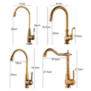 Antique Brass Finish Kitchen Faucet Bronze Single Handle Hot and Cold Water Sink Tap 360 Swivel Bathroom Sink Mixer Taps EK5013
