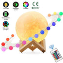 Customized 3D Print Moon Lamp 2/16 Colors  Change USB Rechargeable Night Light Touch/Remote Control Valentine&