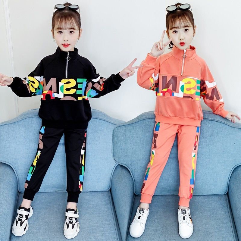 2019 Autumn Girls Clothing Sets Children Tracksuit Fashion Zipper Coat And Pant Set Kids Clothes Set Carnival Girl Sports Suit