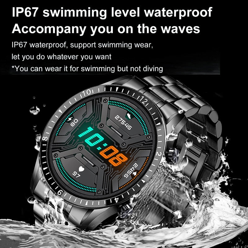 2021 New Smart Watches Men Full Touch Screen Sports Fitness Watch IP67 Waterproof Bluetooth For Android ios smartwatch Mens+box