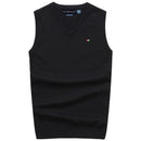 Good Quality Spring Autumn Men's Vest Sleeveless Sweaters Pullovers 100% Cotton Casual Knitted Vest Fashion Knitted Male Tops