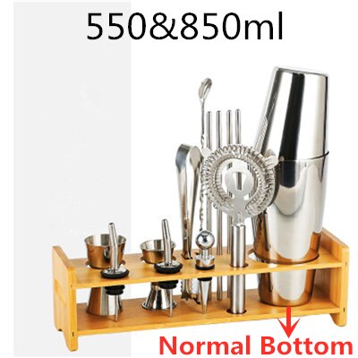 Cocktail Shaker Bar Set Plactic&Wood Holder Stainless Steel Copper Plated Cocktail Shaker Bartender browserKit Bars Set Tools