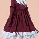 NONSAR Vintage Princess Women Lolita Dress Sweet Lace Angel Bowknot High Waist Victorian Kawaii Girl Gothic Halloween New