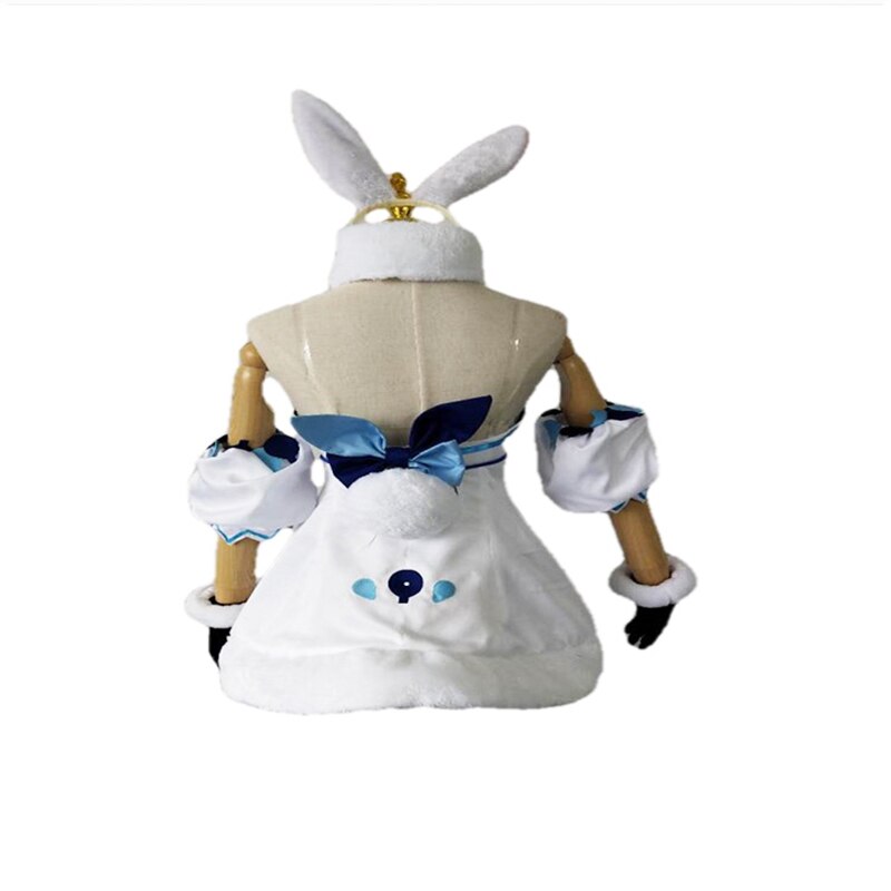VTuber Usada Pekora Cosplay Costumes Hololive Fantasy Bunny Girl Dress With Rabbit Tail + Ears Headwear Halloween Outfit All set