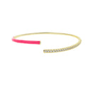2020 summer new colorful jewelry open adjusted geometric cz Neon enamel geometric bar bangle for women