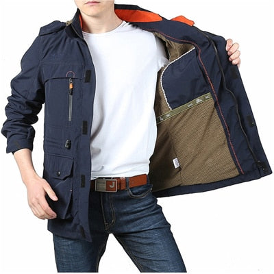 DIMUSI, chaquetas para hombre, prendas de vestir informales, senderismo, rompevientos, abrigos con capucha, moda, ejército, chaquetas de bombardero de carga, ropa para hombre