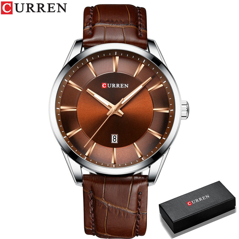 CURREN Quartz Watches for Men Leather Strap Male Wristwatches Top Luxury Brand Business Men&