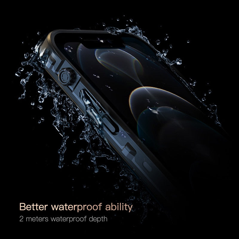 IP68 Echte wasserdichte Hülle für iPhone 13 12 Pro Max 12 Mini 11 Pro X 10 XR XS Max Klarer Unterwasserschutz Wasserdichte Handyhülle