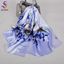 [BYSIFA] New Luxury Pure Silk Scarf Shawl Women Spring Autumn Long Scarves Ladies Brand 100% Silk Neck Scarf Foulard 175*52cm