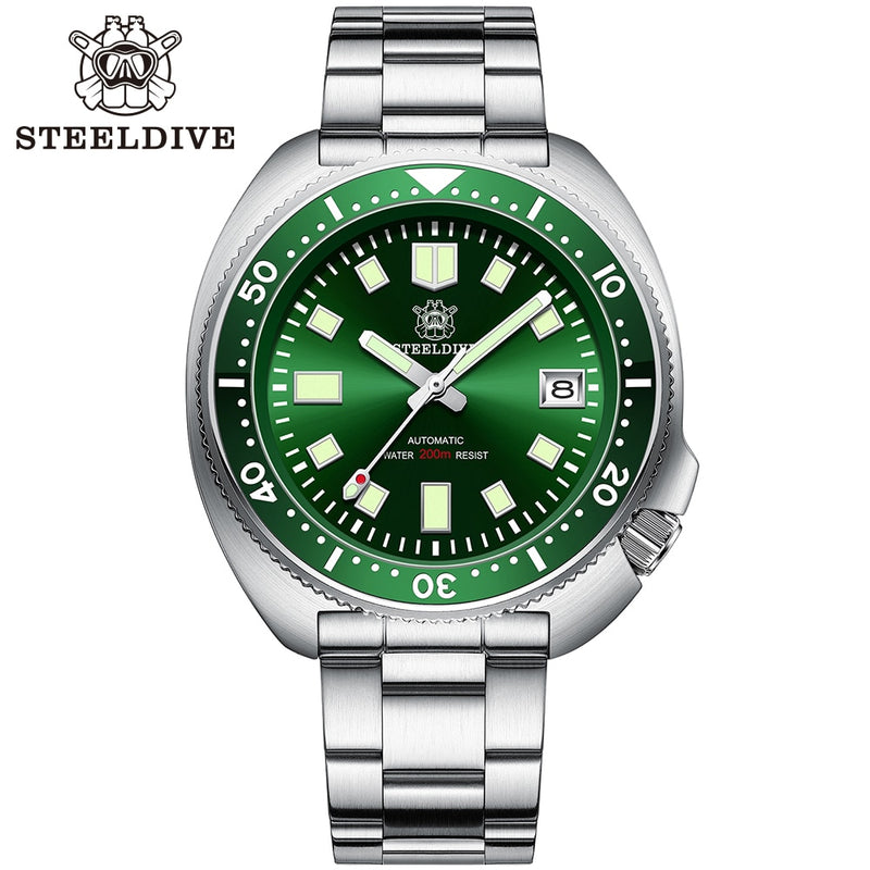 SD1970 Steeldive Brand 44MM Reloj de buceo para hombre NH35 con bisel de cerámica