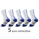 5 Pairs/Lot Professional Cycling Socks Mens Thicker Stocking Sweat-Absorbent Basketball Outdoor Sports Football Skateboard Socks