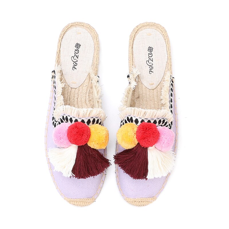 2021 Zapatos De Mujer Canvas Rubber Spring/autumn Mules Unicornio Terlik Tienda Soludos Espadrilles For Flat Sandals