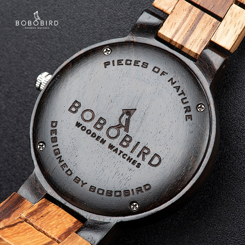 BOBO BIRD, relojes para hombre, reloj de cuarzo para hombre, relojes de pulsera de cuarzo, reloj de madera, relojes de pulsera para hombre, reloj Masculino