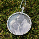 D&amp;Z New 3D Custom Photo Pendant Big Size Solid Back 4mm Width Stones Side Hip Hop Jewelry Personalized Cubic Zircon Chains Gift