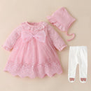 Baby Baptism Dress 2022 Bow Newborn Baby Girls Infant Dresses &amp; Clothes Snow White Baby Dress 1 Year Old Birthday Girl Dress