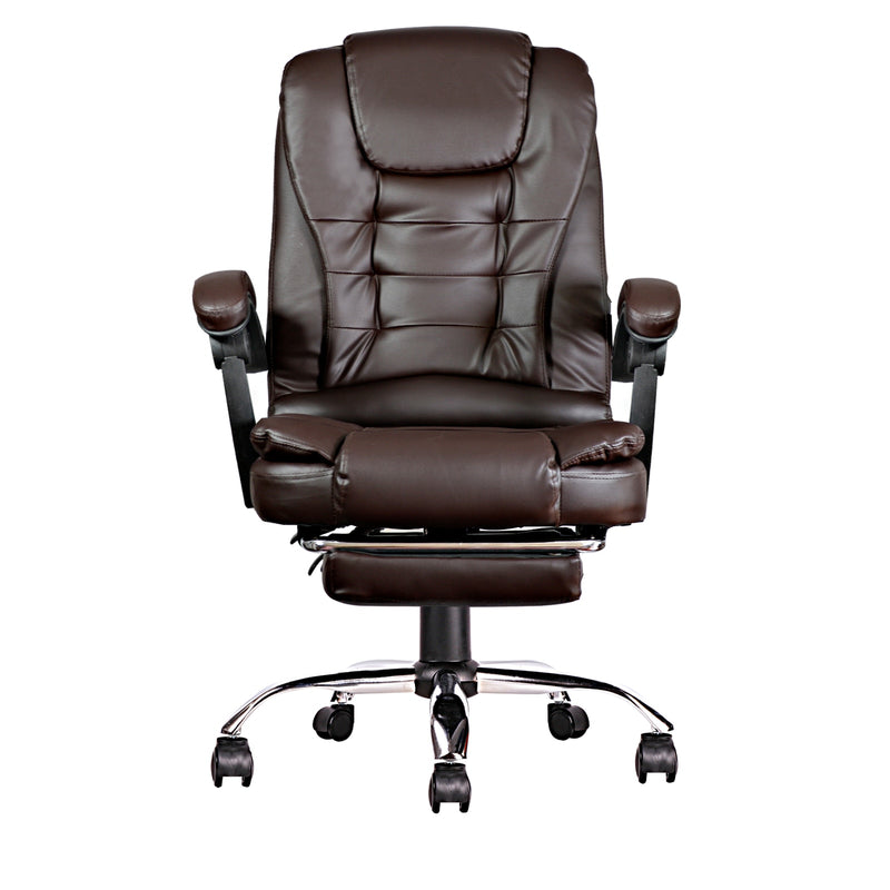 Office Swivel Chair Ergonomic Executive Game Chair Computer Chair w/Footrest High Back Adjustable Height&Angle Black/Cafe/Amber