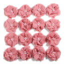 240PCS 5.5cm 2" Pearl Cluster Rhinestone Center Chiffon Hair Flower Hand Sewing Flower Boutique For Baby Headbands