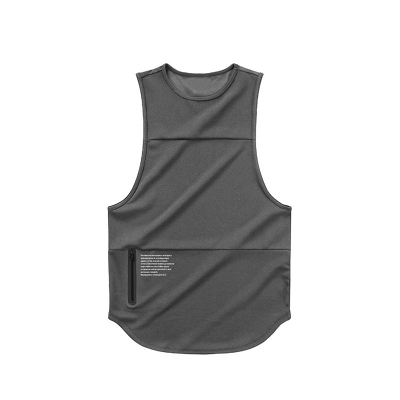 Men Zipper Sleeveless Vest Summer Breathable quick-drying Male Tight Gyms Clothes Bodybuilding Undershirt Fitness Tank Tops