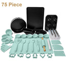 Juego de utensilios para hornear Herramientas de decoración de pasteles antiadherentes Cookie Muffin Cupcake Baking Pan Consejos de glaseado Estera de pastelería Rodillo 75pcs