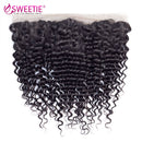 Sweetie Brazilian Deep Wave Bundles With Frontal Closure 100% Human Hair Weave 3 Or 4 Bundles with Ear To Ear Frontal Non-Remy