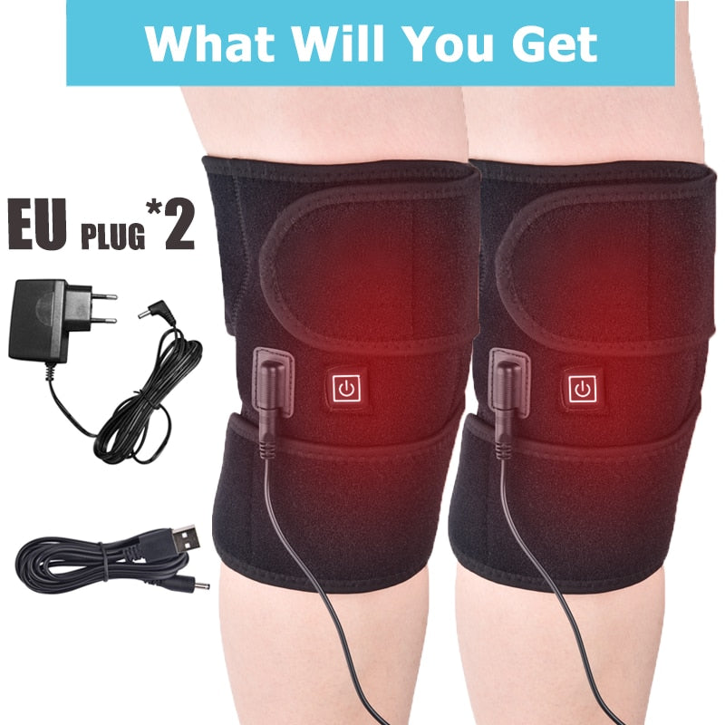 Heizungs-Knie-Massage-Pad Brace Support Thermal Heat Therapy Wrap Hot Compress Massager Krämpfe Arthritis Schmerzlinderung Gesundheit Geschenk