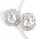 Pauli Manfi, nueva moda, pendientes multicolores de diamantes de imitación para mujer, pendientes elegantes con personalidad para mujer, pendientes de tuerca súper grandes