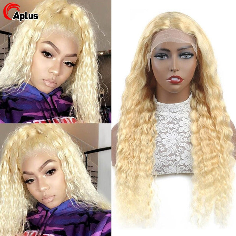 Honey Blonde Wig Deep Wave 613 Lace Frontal Wig 613 Water Wave Lace Front Wig 13x4 Blonde Body Curly Human Hair Wigs For Women