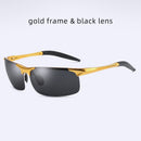 Aluminum Frame Driving Sunglasses Men Polarized Sports Sun Glasses Male UV400 Polaroid Retro Sunglass Anti-glare Goggles Vintage