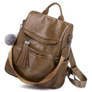 RanHuang New Arrive 2021 Women Fashion Backpack Soft Leather Backpack Tassel Travel Bags School Backpack For Girls Black A1672