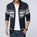 Neue Herbst Winter Herren Pullover Wolle Herren Stehkragen Einfarbig Casual Pullover Herren Thick Fit Marke Strickjacken