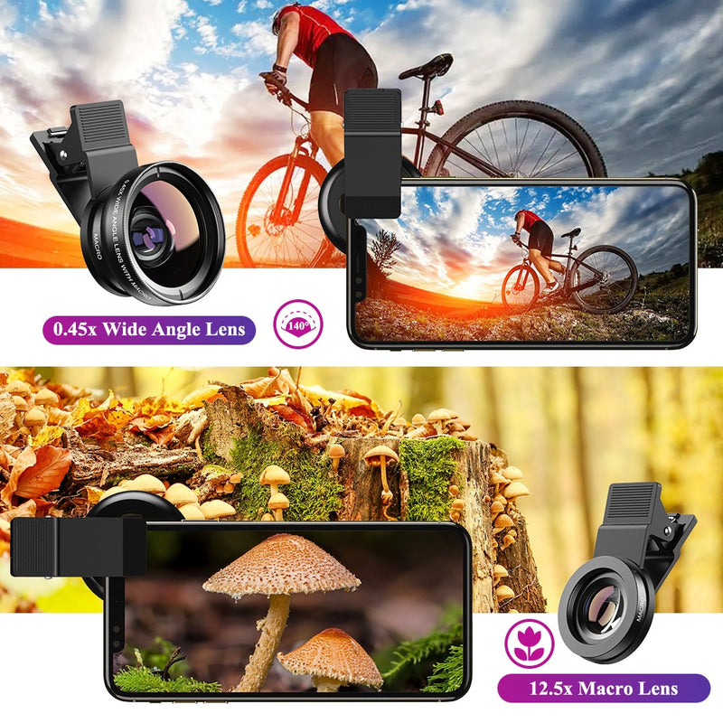 APEXEL 2 in 1 HD Camera Lens 0.45x Super Wide Angle&amp;12.5x Macro Mobile Lens phone lens For iPhone 11 all Smartphones Accessories