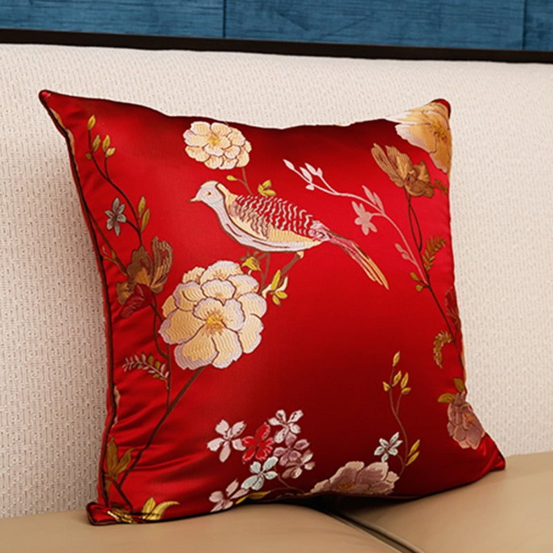 High precision embroidery jacquard pillow case mahogany sofa cushion pillowcase headboard large back pillow back cover customize