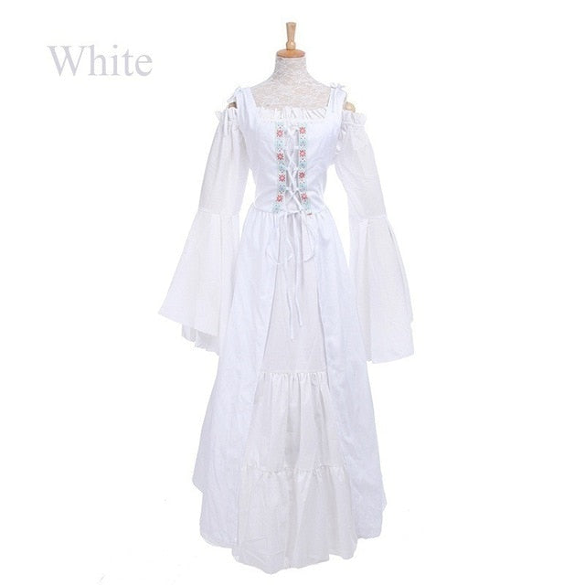 S-6XL Medieval Punk Dress Cosplay Halloween Costumes Women Palace Carnival Party Disguise Princess Female Victorian Vestido Robe