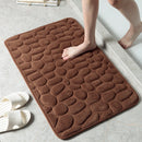Simple Momery Foam Bathroom Mat 3D Cobblestone Pattern Absorbent Bath Rug Toilet Hallway Non-Slip Doormat Floor Carpet Washable