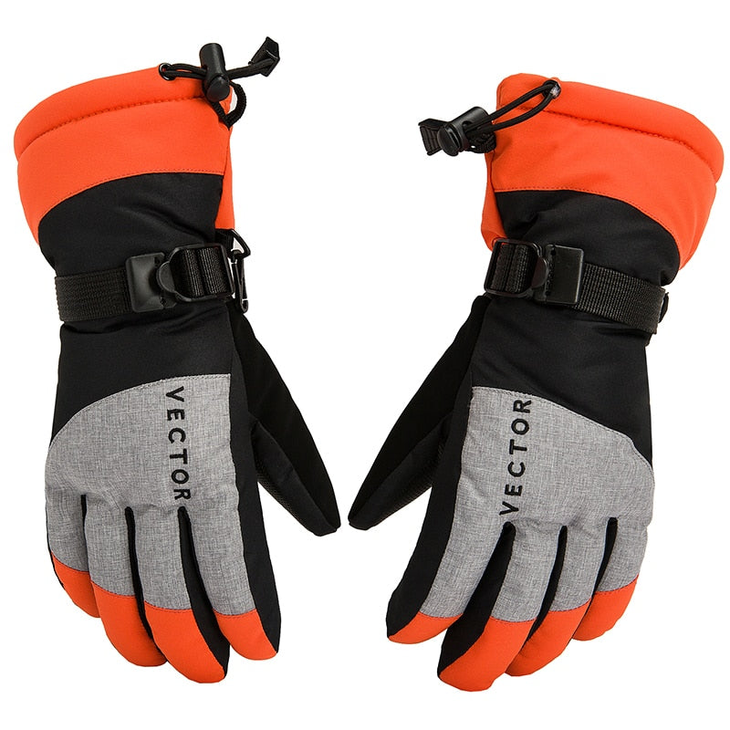 Guantes de lana de esquí impermeables y cálidos Extra gruesos a prueba de viento invierno exterior deporte Snowboard moto de nieve motocicleta montar a prueba de deslizamiento