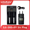 Liitokala Lii402 Lii202 Lii100 LiiS1 18650 Ladegerät 1,2 V 3,7 V 3,2 V AA/AAA 26650 NiMH Li-Ionen-Akku Smart Charger 5 V 2 A EU-Stecker