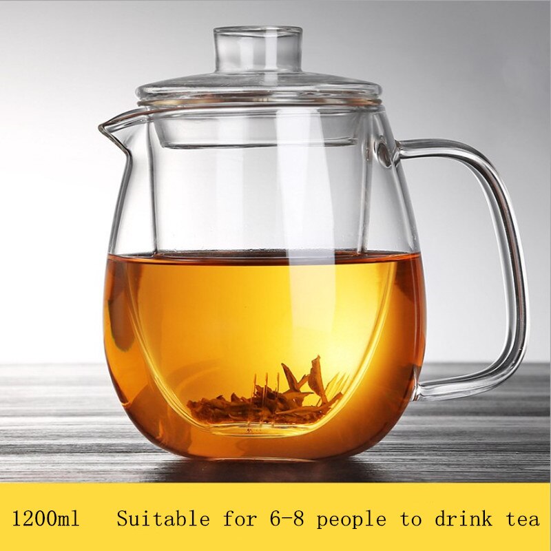 Household Teaware Glass Teapot for Stove Heat Resistant High Temperature Explosion Proof Tea Infuser Milk Rose Flower Tea Set