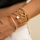 Salircon Vintage Lock Pendant Bracelet Bangles for Women Girls Kpop Charm Chain Couple Bracelets on Hand Punk Jewelry Gift 2021